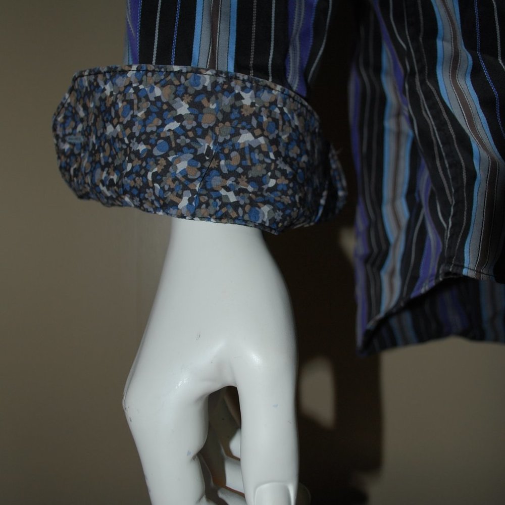 Striped Bugatchi Button Down Size Large - image 3